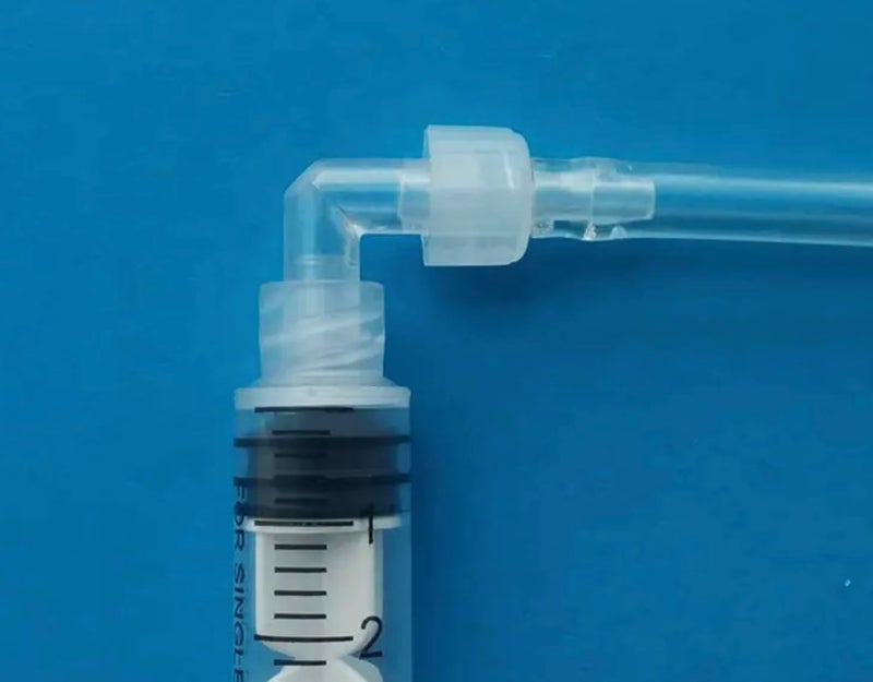 BleedZone - 10 Pcs L Shaped Plastic Elbows - 90 Degree Elbow Hose Fittings Plastic Tubing Connectors - Right Angle Syringe Adapter for Luer Lock Syringe Tips, Plastic Angle Tubing and Tube Connector - Image 2